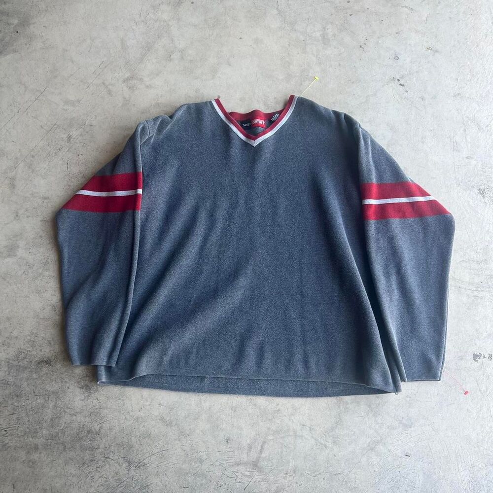 Structure Sport Mens XL striped sleeve v neck sweater rare